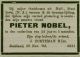 Overlijdensadvertentie Pieter Nobel (1893)