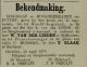 T. Blaak benoemd tot plv Hoofd-Ingeland. (1878)