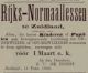 Advertentie tot inschrijving Rijksnormaallessen (opleiding tot onderwijzer).(1882)