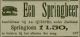 Advertentie springbeer verhuur A. Quispel (1889)