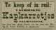 Advertentie verkoop kapkarretjes bij H. van Driel (1891)