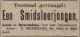 Smid Meermans te Zuidland zoekt een smidsleerjongen (1897)